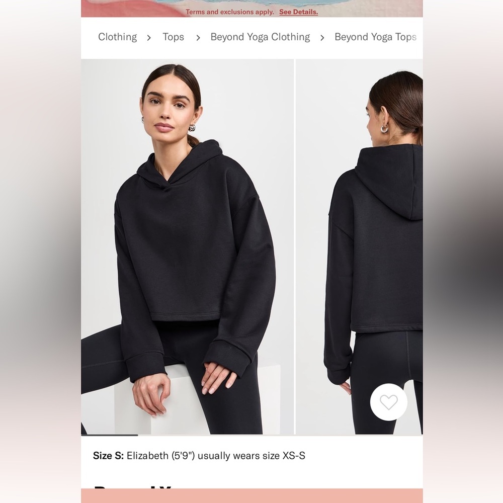 Beyond Yoga black Cropped Hoodie